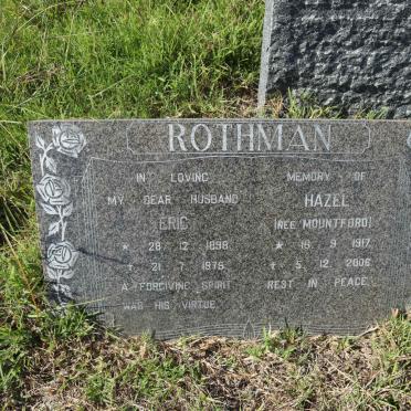 ROTHMAN Eric 1898-1975 &amp; Hazel MOUNTFORD 1917-2006