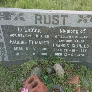 RUST Francis Charles 1895-1974 &amp; Pauline Elizabeth 1900-1986
