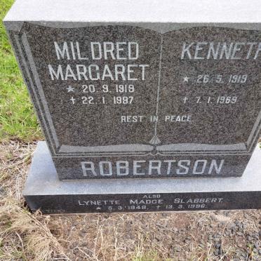 ROBERTSON Kenneth 1919-1969 &amp; Mildred Margaret 1919-1997 :: SLABBERT Lynette Madge 1948-1996