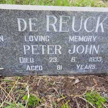 REUCK George Frederick, de -1932 :: DE REUCK Peter John -1933 :: DE REUCK Anna Elizabeth -1934