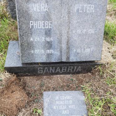 SANABRIA Peter 1911-1987 &amp; Vera Phoebe 1914-1975