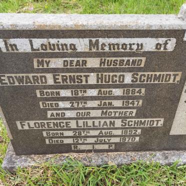 SCHMIDT Edward Ernst Hugo 1884-1947 &amp; Florence Lillian 1892-1970