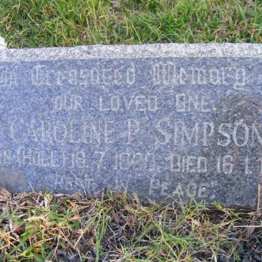 SIMPSON Caroline P. nee HOLL 1860-1955