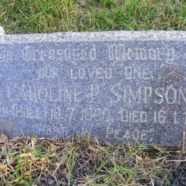 SIMPSON Caroline P. nee HOLL 1860-1955