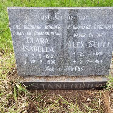 STANFORD Alex Scott 1910-1984 &amp; Clara Isabella 1912-1990