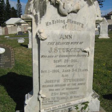 STURGEON Joseph -1921 &amp; Ann -1914 :: STURGEON Mary -1934