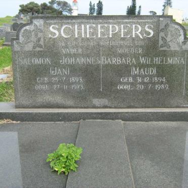 SCHEEPERS Salomon Johannes 1893-1973 &amp; Barbara Wilhelmina 1894-1989