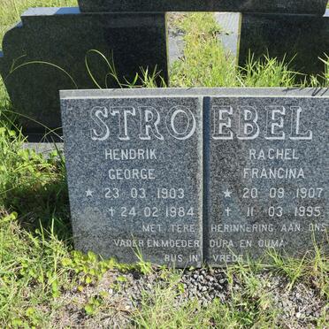 STROEBEL Hendrik George 1903-1984 &amp; Rachel Francina 1907-1995