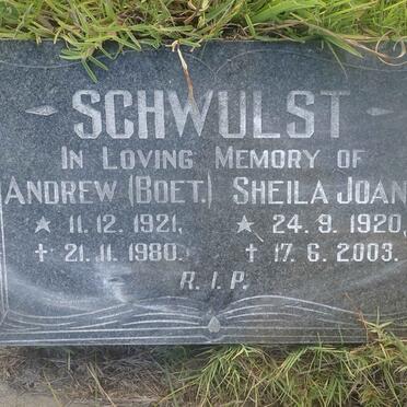 SCHWULST Andrew 1921-1980 &amp; Sheila Joan 1920-2003