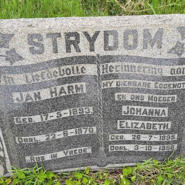 STRYDOM Jan Harm 1893-1970 & Johanna Elizabeth 1895-1958