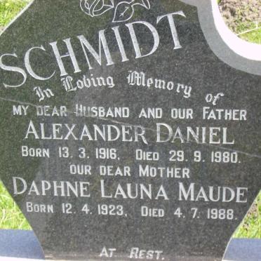 SCHMIDT Alexander Daniel 1916-1980 &amp; Daphne Launa Maude 1923-1988