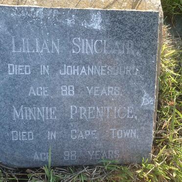 SINCLAIR Lilian :: PRENTICE Minnie