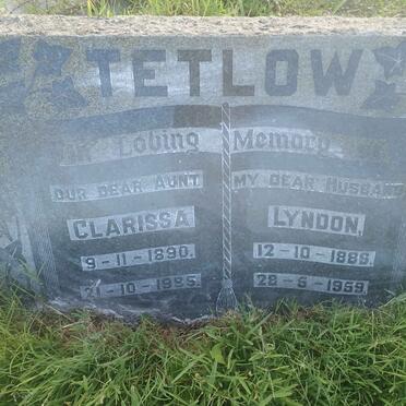 TETLOW Lyndon 1886-1959 &amp; Clarissa 1890-1985