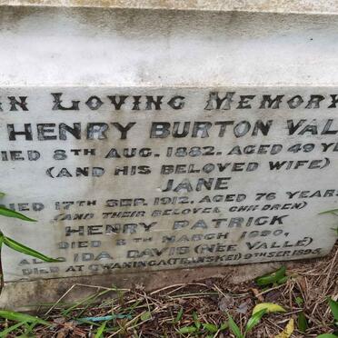 VALLE Henry Burton -1882 &amp; Jane -1912 :: VALLE Henry Patrick -1890 :: DAVIS Ida nee VALLE -1895