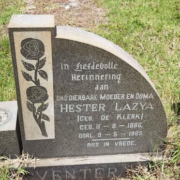 VENTER Hester Lazya nee DE KLERK  1886-1965