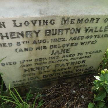 VALLE Henry Burton -1882 &amp; Jane -1912 :: VALLE Henry Patrick 1890 :: DAVIS Ida nee VALLE -1895