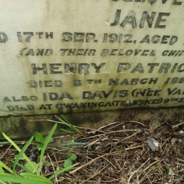 VALLE Henry Burton -1882 &amp; Jane -1912 :: VALLE Henry Patrick 1890 :: DAVIS Ida nee VALLE -1895