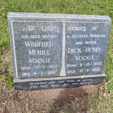 VOOGT Dick Henry 1903-1960 & Winifred Muriel 1902-1981