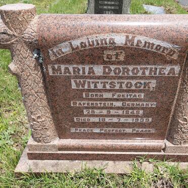 WITTSTOCK Maria Dorothea nee FREITAG 1848-1939