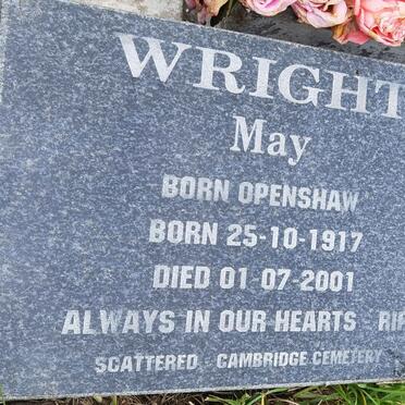 WRIGHT May nee OPENSHAW 1917-2001