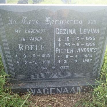 WAGENAAR Roelf 1939-1991 &amp; Gezina Levina 1935-1998 :: WAGENAAR Pieter Andries 1964-1997