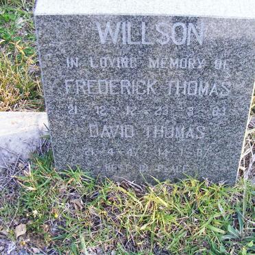 WILLSON Frederick Thomas 1912-1983 :: WILLSON David Thomas 1947-1987