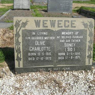 WEWEGE Sidney 1914-1971 &amp; Olive Charlotte 1916-1972