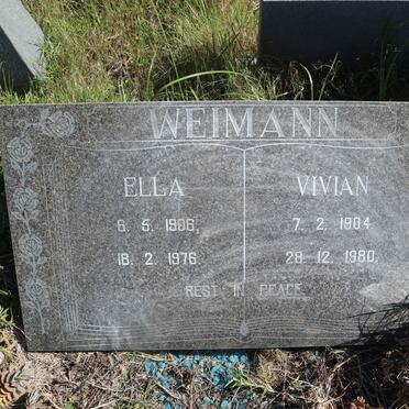 WEIMANN Vivian 1904-1980 :: WEIMANN Ella 1906-1976