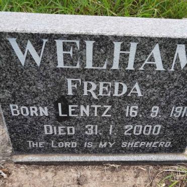 WELHAM Freda nee LENTZ 1916-2000