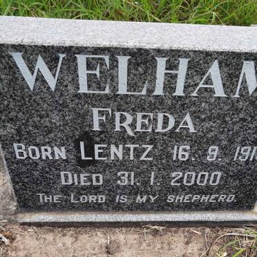 WELHAM Freda nee LENTZ 1916-2000