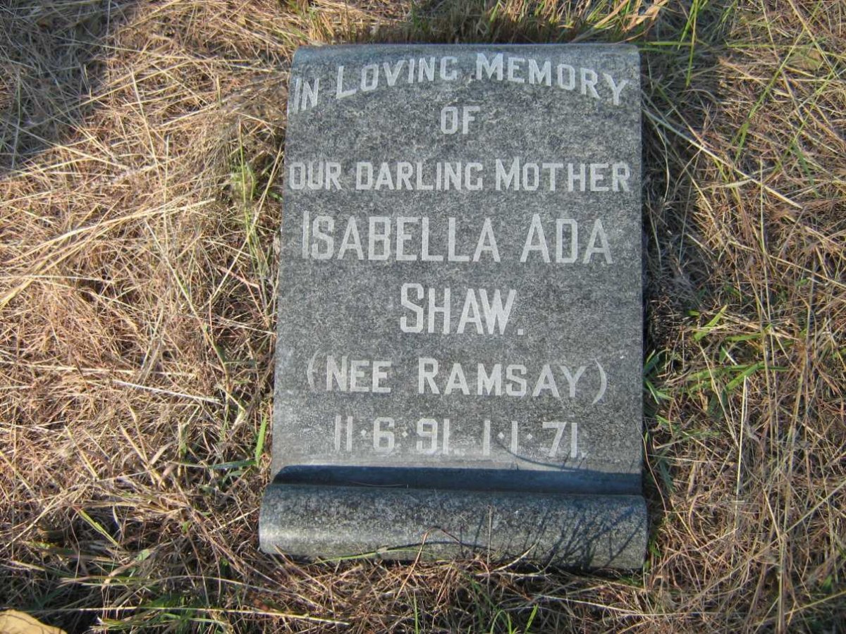 SHAW Isabella Ada nee RAMSAY 1891-1971