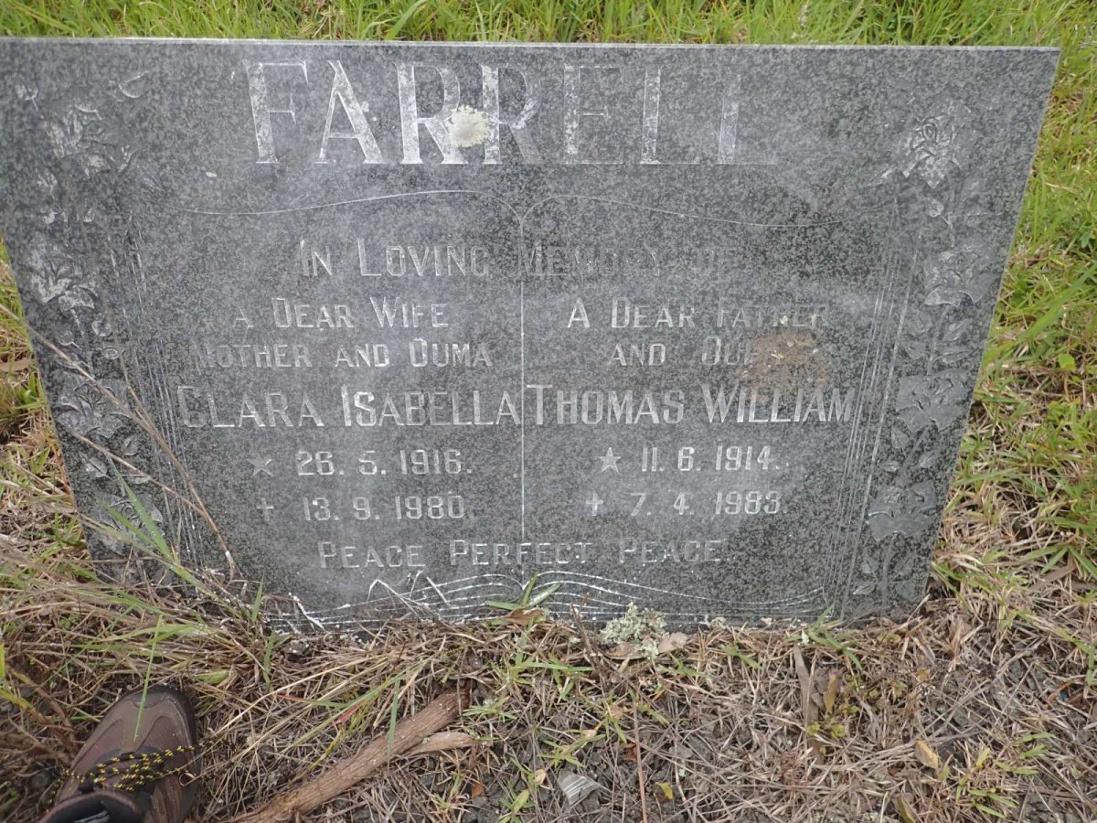 FARRELL Thomas William 1914-1983 &amp; Clara Isabella 1916-1980