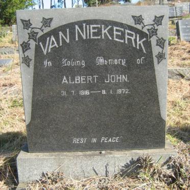 NIEKERK Albert John, van 1916-1972