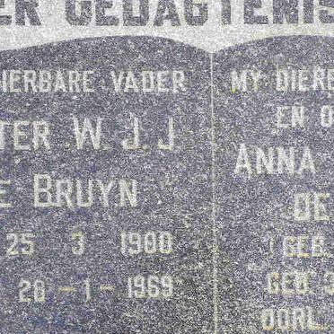 BRUYN Pieter W.J.J., de 1900-1969 &amp; Anna Catherina OPPERMAN 1907-1959
