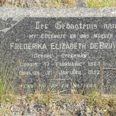 BRUYN Frederika Elizabeth, de nee OPPERMAN 1894-1952