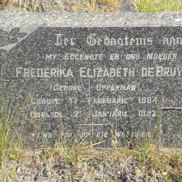 BRUYN Frederika Elizabeth, de nee OPPERMAN 1894-1952