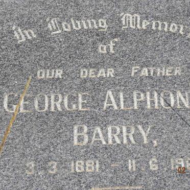 BARRY George Alphonse 1881-1965