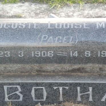 BOTHA Auguste Louise Marie nee PAGEL 1906-1977