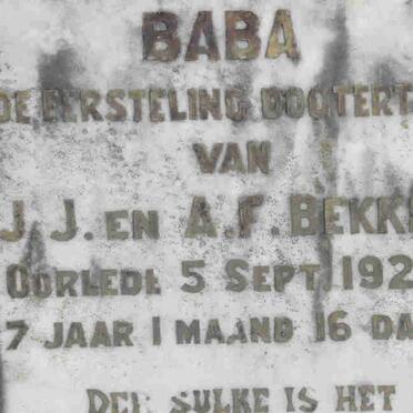 BEKKER Baba -1920