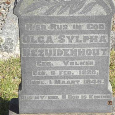 BEZUIDENHOUT Olga Sylpha nee VÖLKER 1920-1945