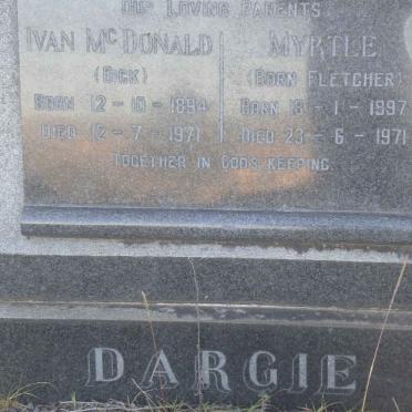 DARGIE Ivan McDonald 1894-1971 &amp; Myrtle FLETCHER 1897-1971