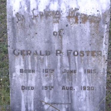 FOSTER Gerald P. 1915-1930