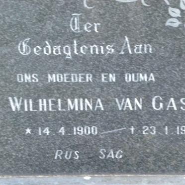 GASS Wilhelmina, van 1900-1987