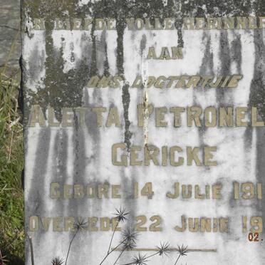 GERICKE Aletta Petronella 1915-1924