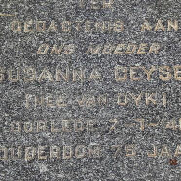 GEYSER Susanna nee VAN DYK -1941