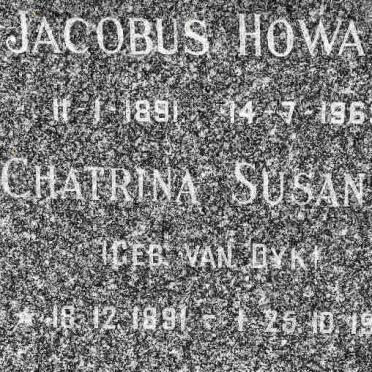 HOWARD Jacobus 1891-1965 &amp; Chatrina Susanna VAN DYK 1891-1975