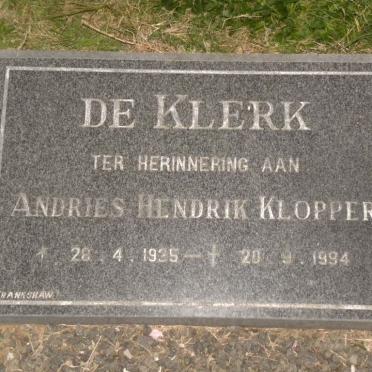 KLERK Andries Hendrik Klopper, de 1935-1994