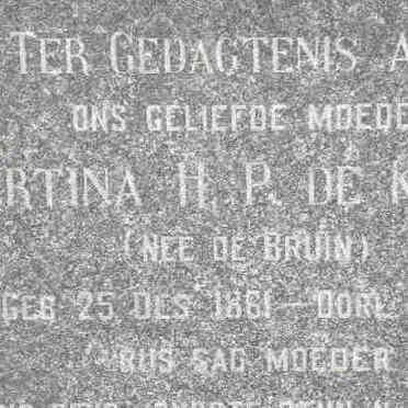 KLERK Gertina H.P., de nee DE BRUIN 1861-1899