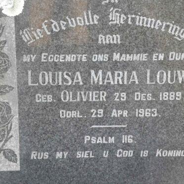 LOUW Louisa Maria nee OLIVIER 1889-1963
