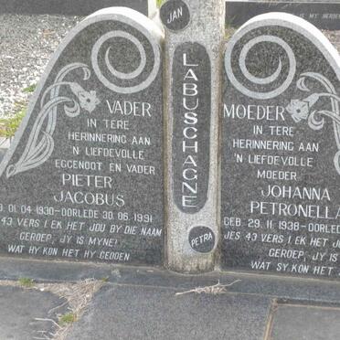 LABUSCAGNE Pieter Jacobus 1930-1991 &amp; Johanna Petronella 1938-